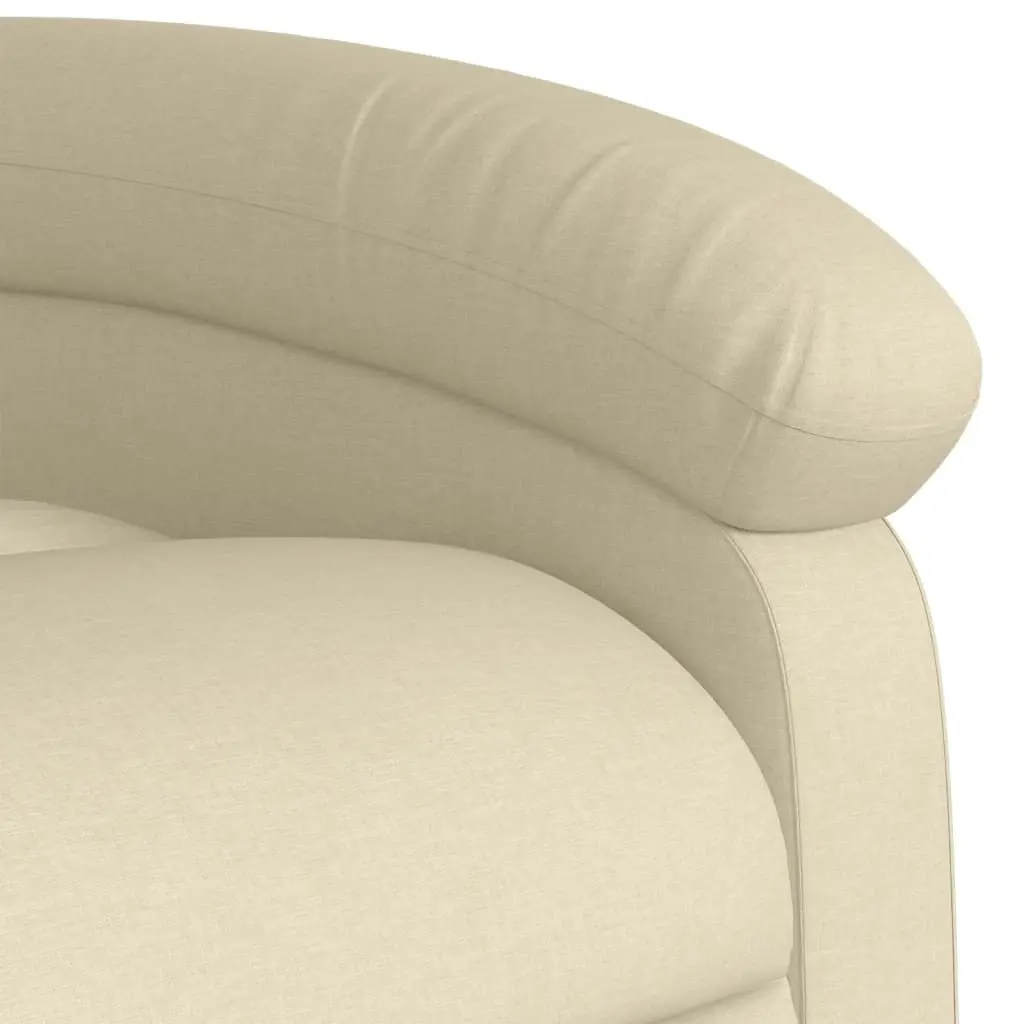 Stand up Massage Recliner Chair Cream Fabric 3205403