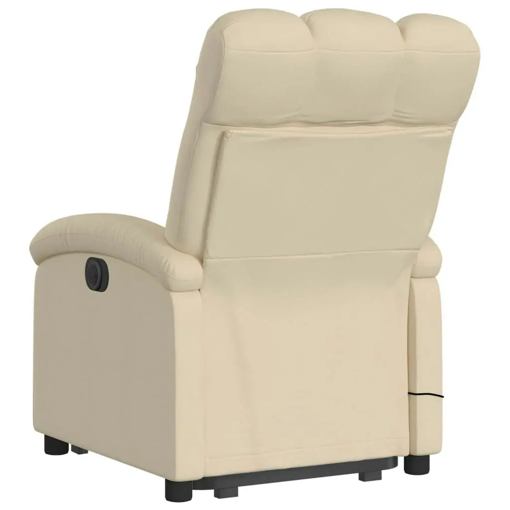 Stand up Massage Recliner Chair Cream Fabric 3205403