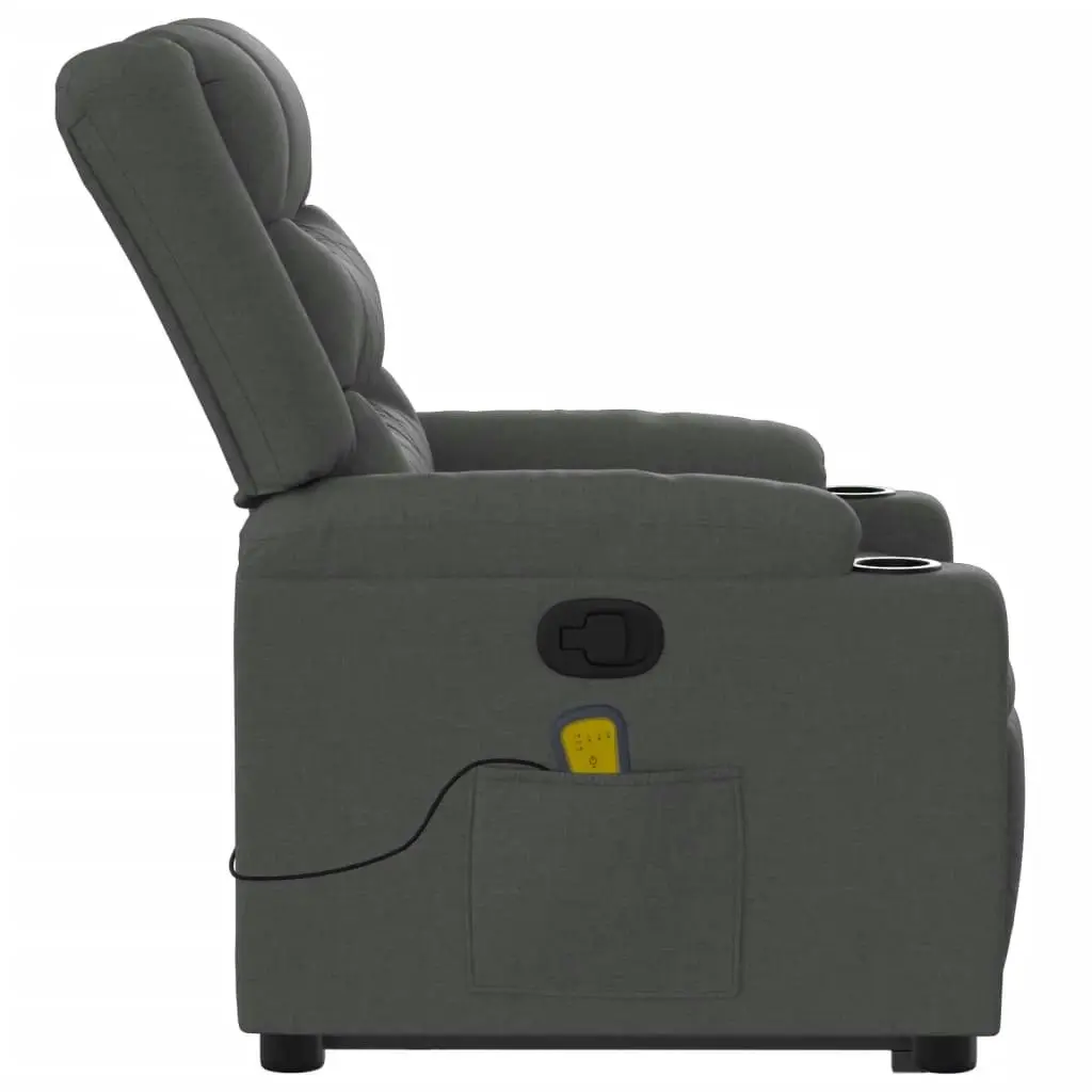 Stand up Massage Recliner Chair Dark Grey Fabric 3206842