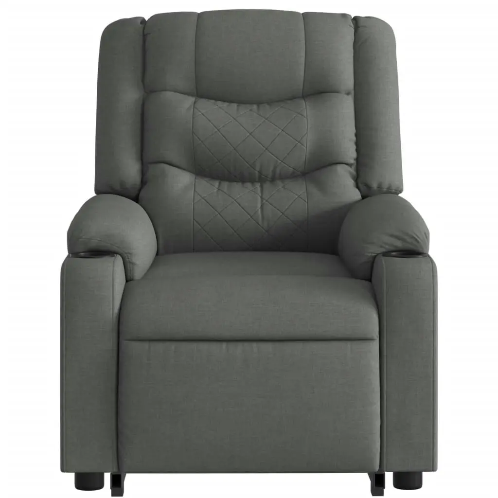 Stand up Massage Recliner Chair Dark Grey Fabric 3206842