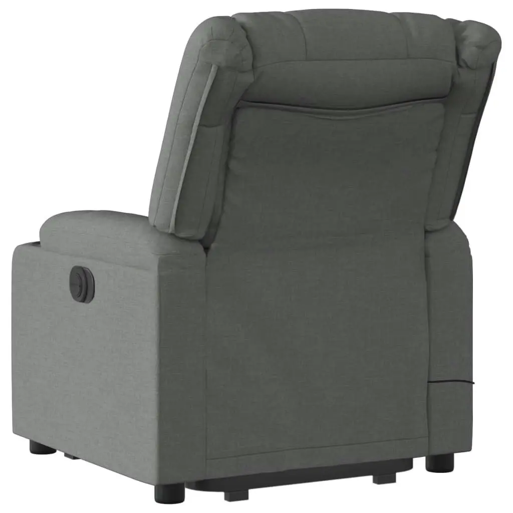 Stand up Massage Recliner Chair Dark Grey Fabric 3206842