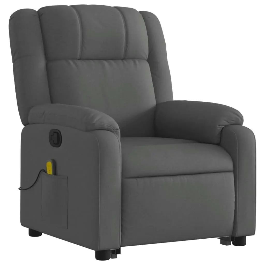 Stand up Massage Recliner Chair Dark Grey Fabric 3205759