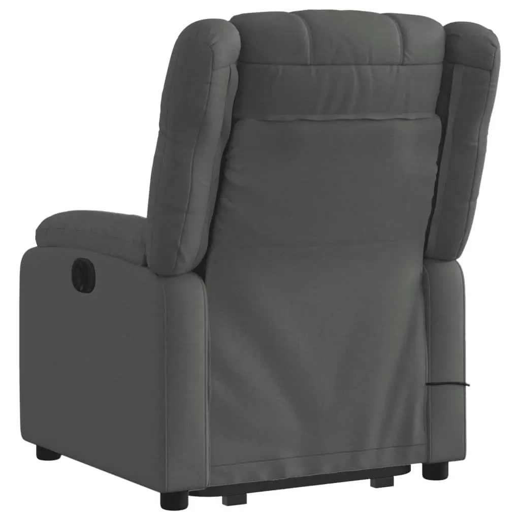 Stand up Massage Recliner Chair Dark Grey Fabric 3205759