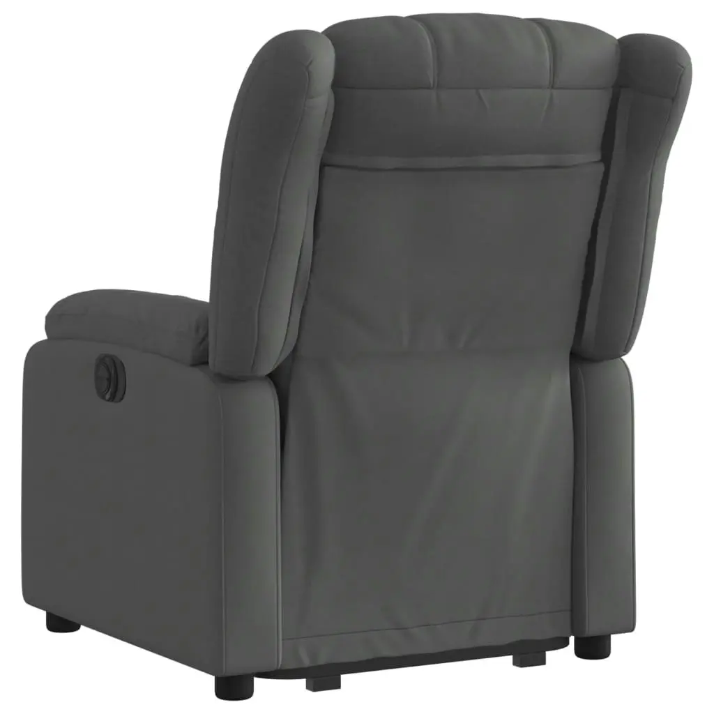 Stand up Massage Recliner Chair Dark Grey Fabric 3205793