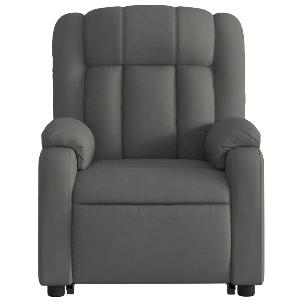 Stand up Massage Recliner Chair Dark Grey Fabric 3205793