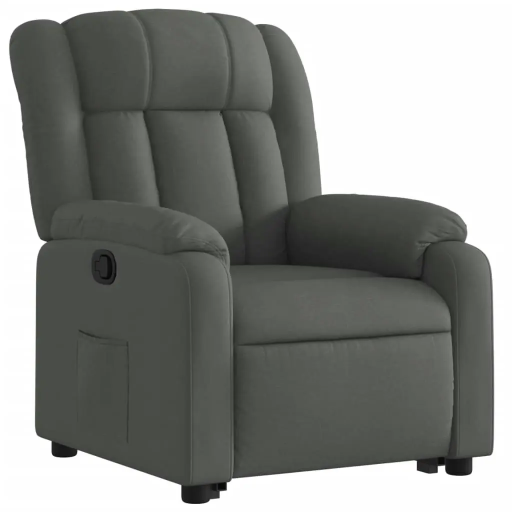 Stand up Massage Recliner Chair Dark Grey Fabric 3205793