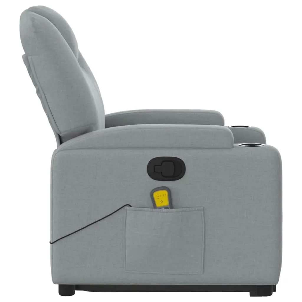 Stand up Massage Recliner Chair Light Grey Fabric 3205528