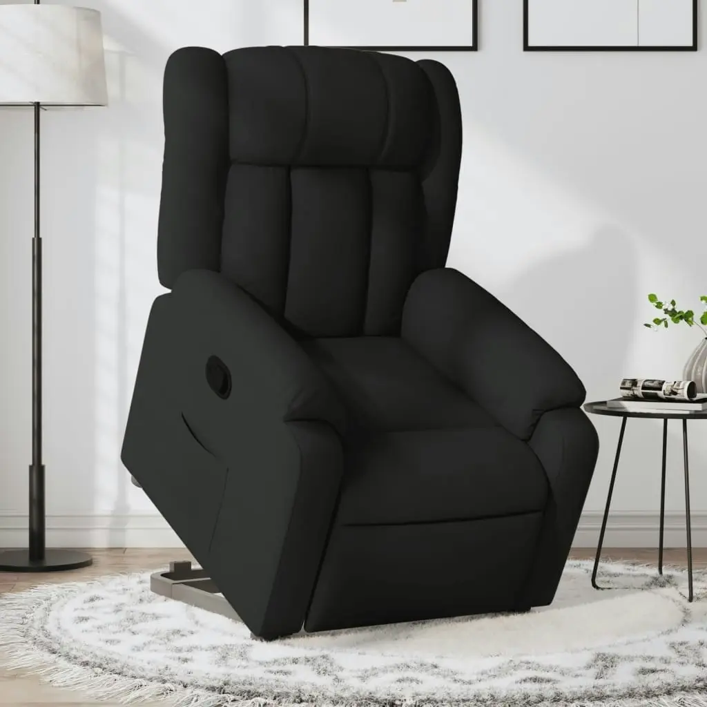 Stand up Massage Recliner Chair Black Fabric 3205794