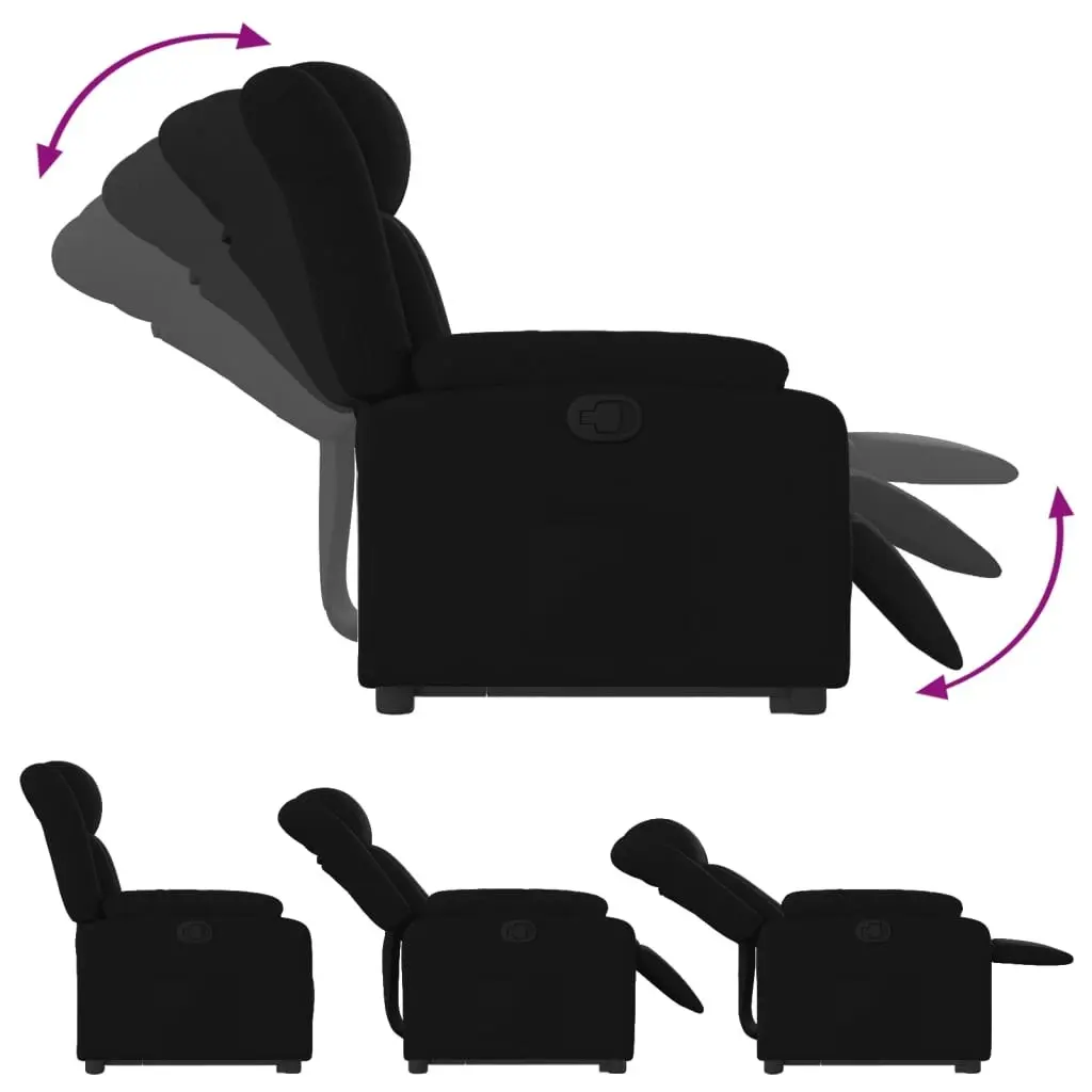 Stand up Massage Recliner Chair Black Fabric 3205794