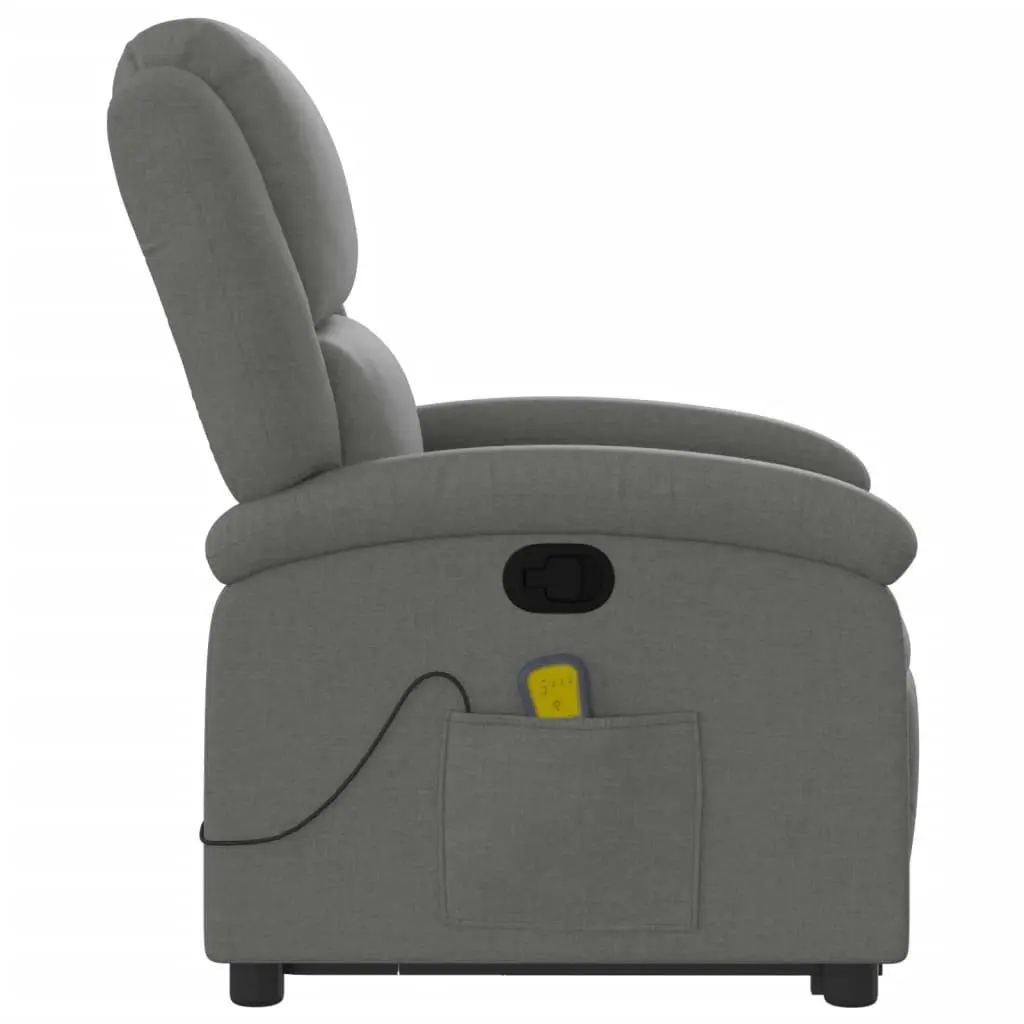 Stand up Massage Recliner Chair Dark Grey Fabric 3205433