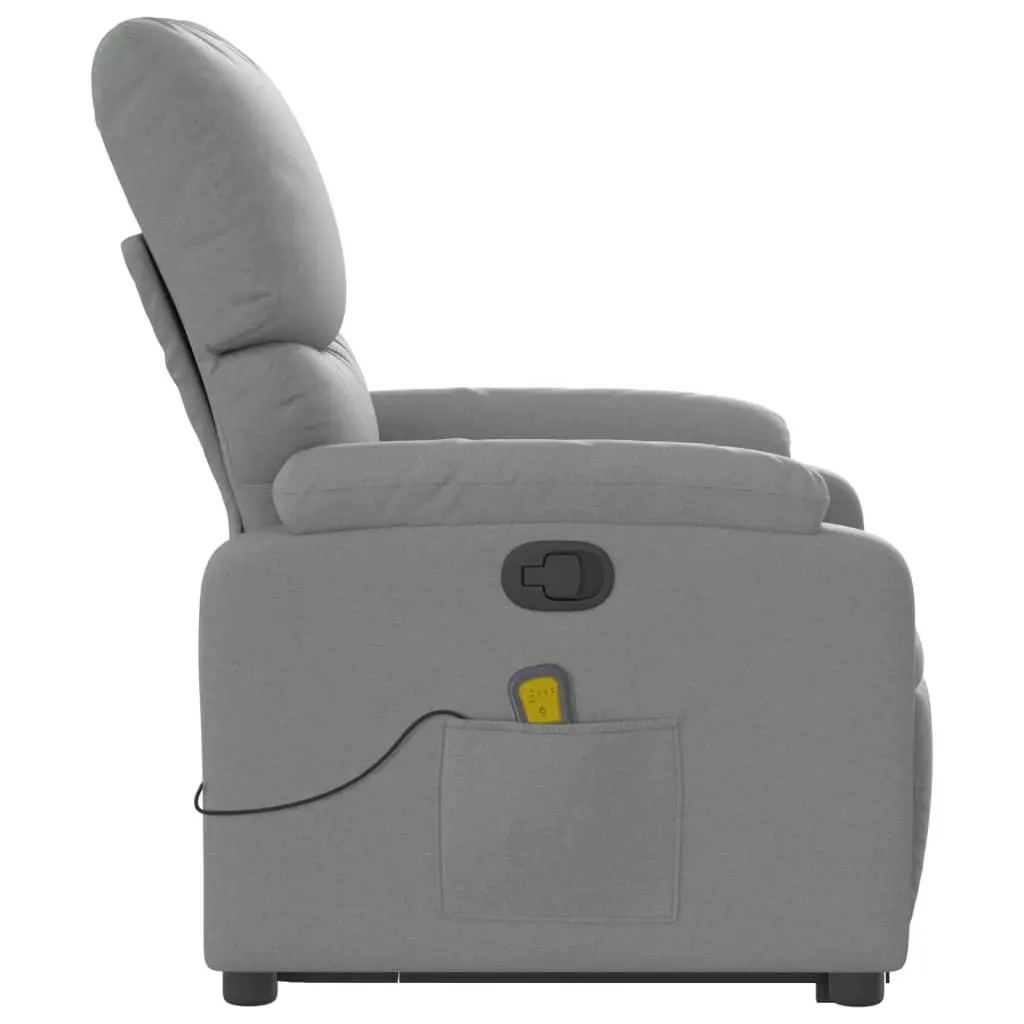 Stand up Massage Recliner Chair Light Grey Fabric 3205700