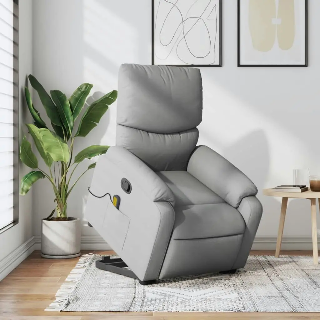 Stand up Massage Recliner Chair Light Grey Fabric 3205700