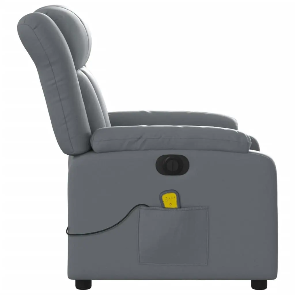 Stand up Massage Recliner Chair Grey Faux Leather 3205769