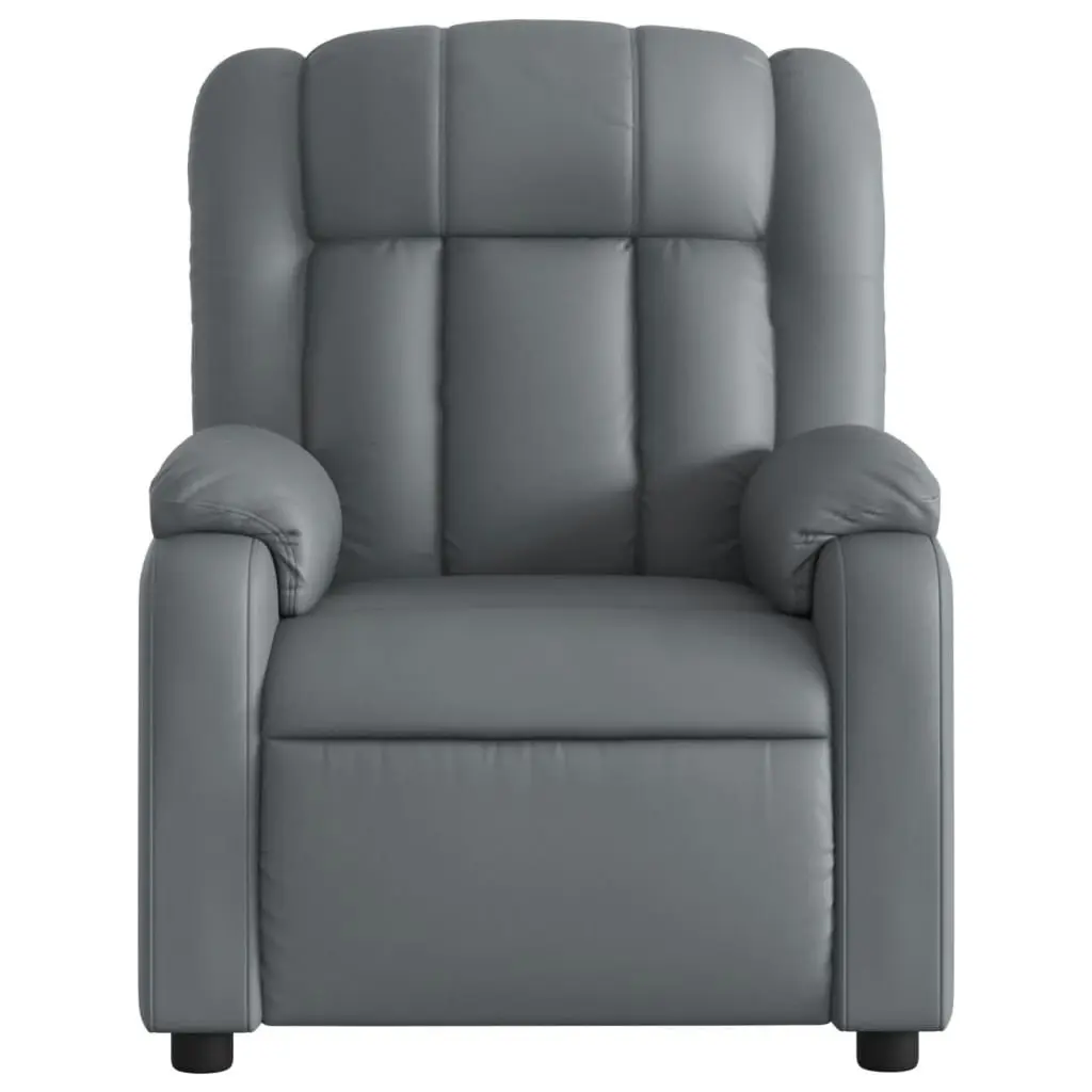 Stand up Massage Recliner Chair Grey Faux Leather 3205769