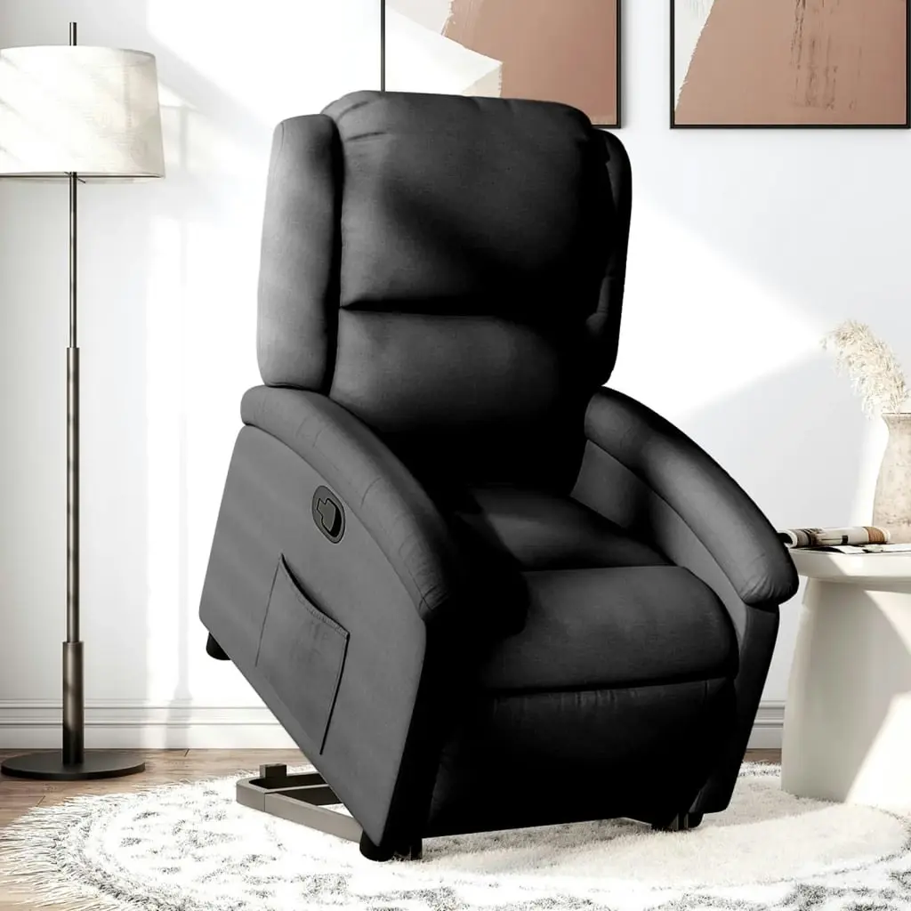 Stand up Recliner Chair Black Fabric 3205430