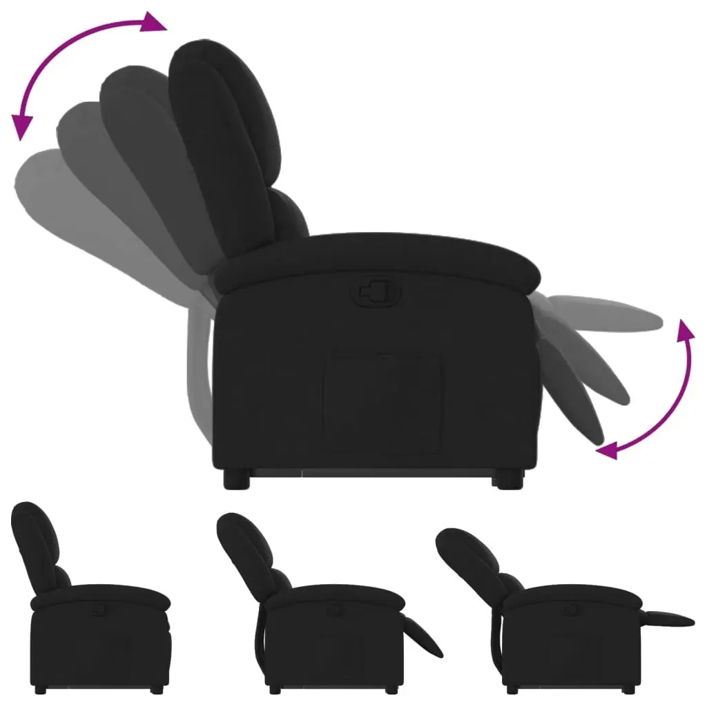 Stand up Recliner Chair Black Fabric 3205430