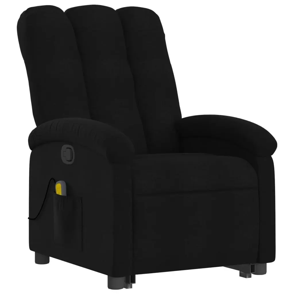 Stand up Massage Recliner Chair Black Fabric 3205402