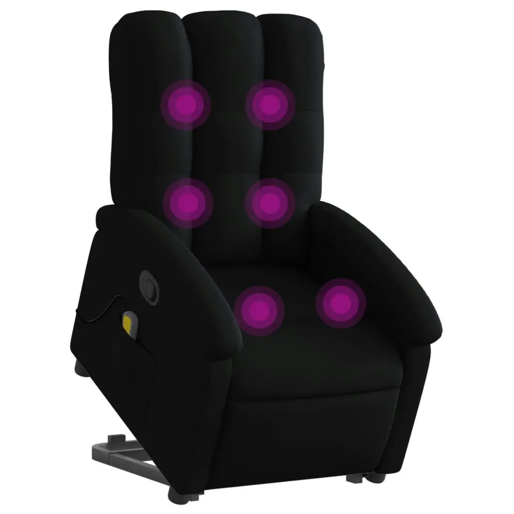 Stand up Massage Recliner Chair Black Fabric 3205402