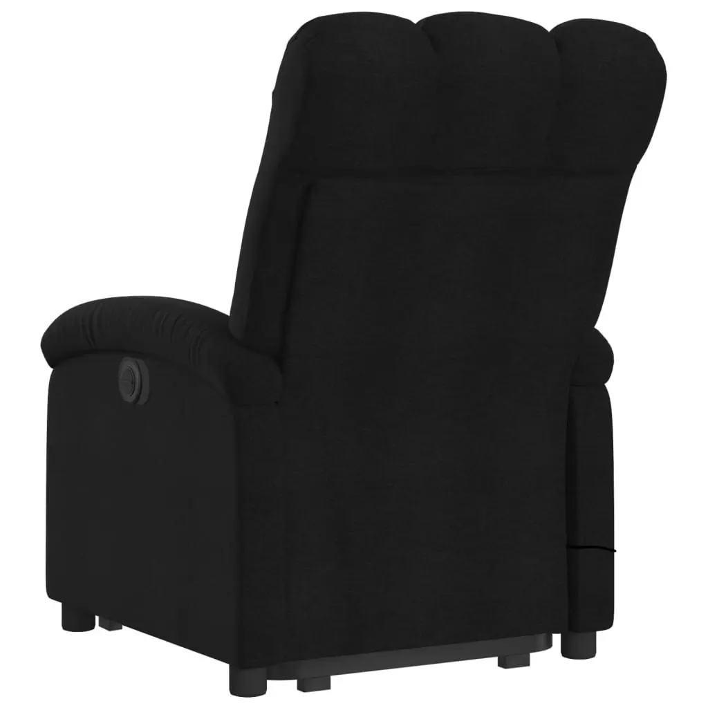 Stand up Massage Recliner Chair Black Fabric 3205402