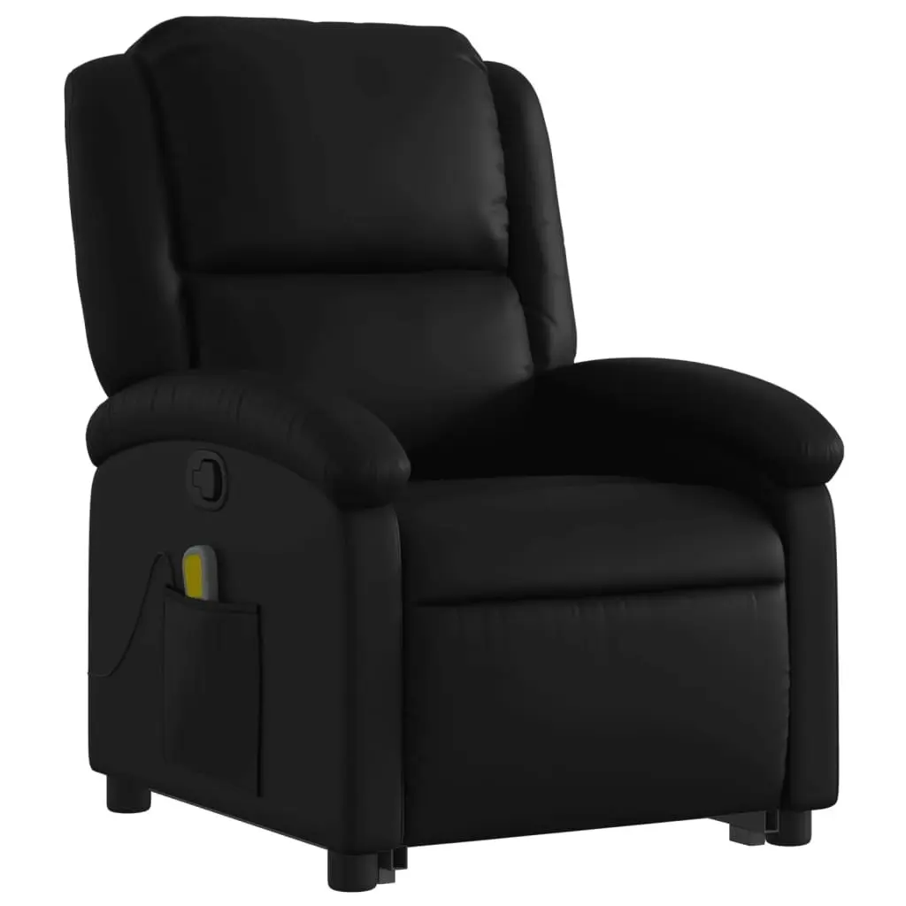 Stand up Massage Recliner Chair Black Faux Leather 3205459