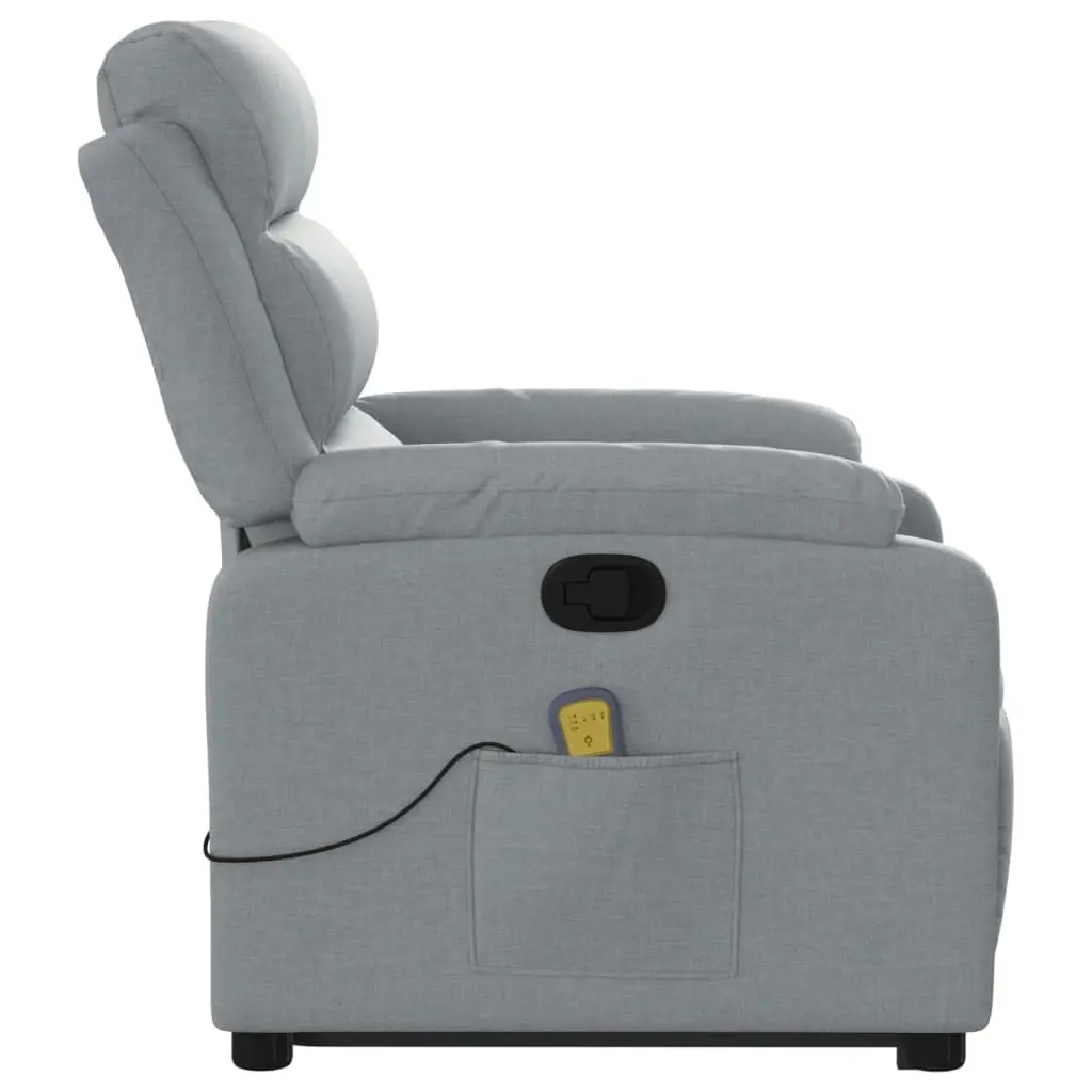 Stand up Massage Recliner Chair Light Grey Fabric 3205735