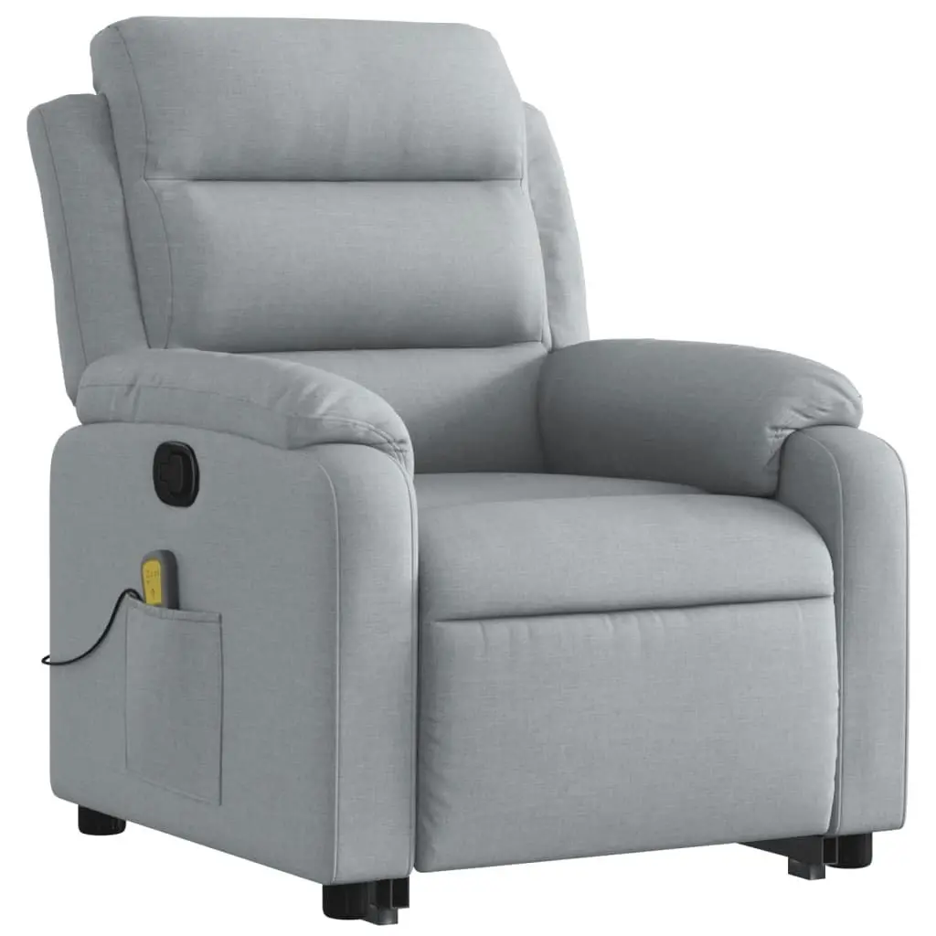 Stand up Massage Recliner Chair Light Grey Fabric 3205735