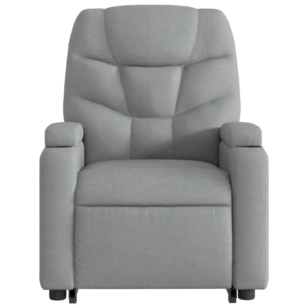 Stand up Massage Recliner Chair Light Grey Fabric 3205628