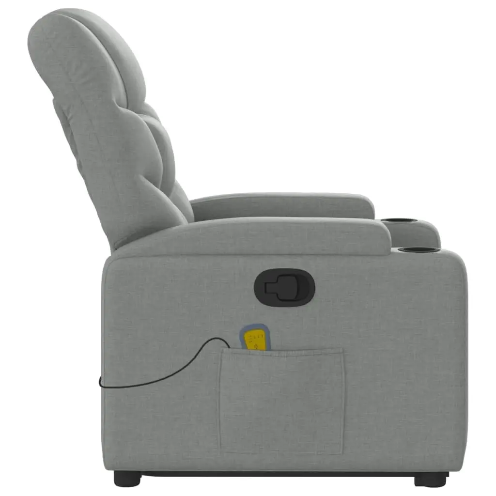 Stand up Massage Recliner Chair Light Grey Fabric 3205628