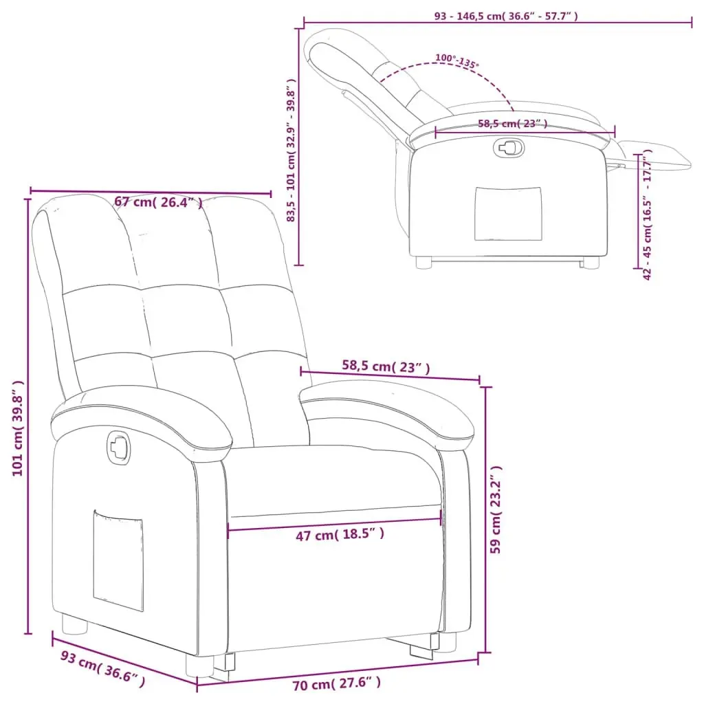 Stand up Recliner Chair Dark Grey Fabric 3205397