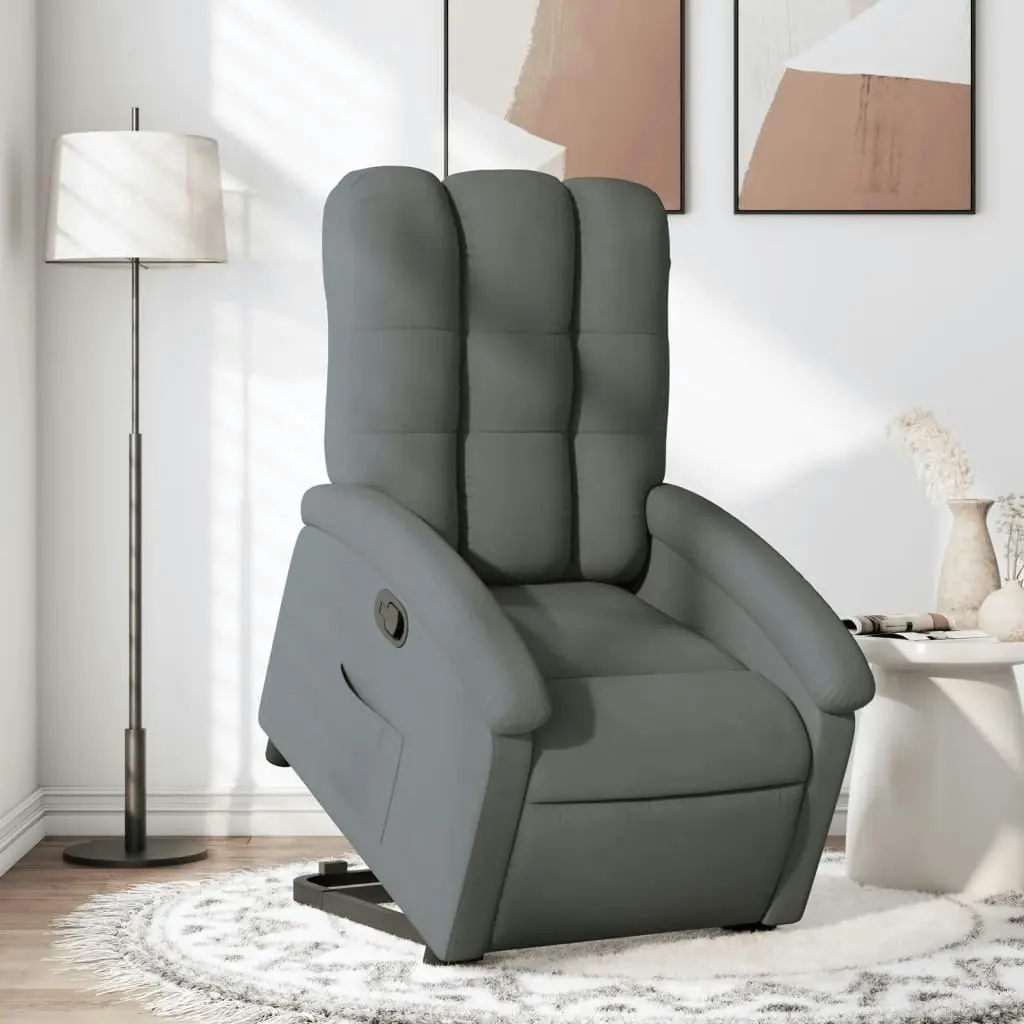 Stand up Recliner Chair Dark Grey Fabric 3205397