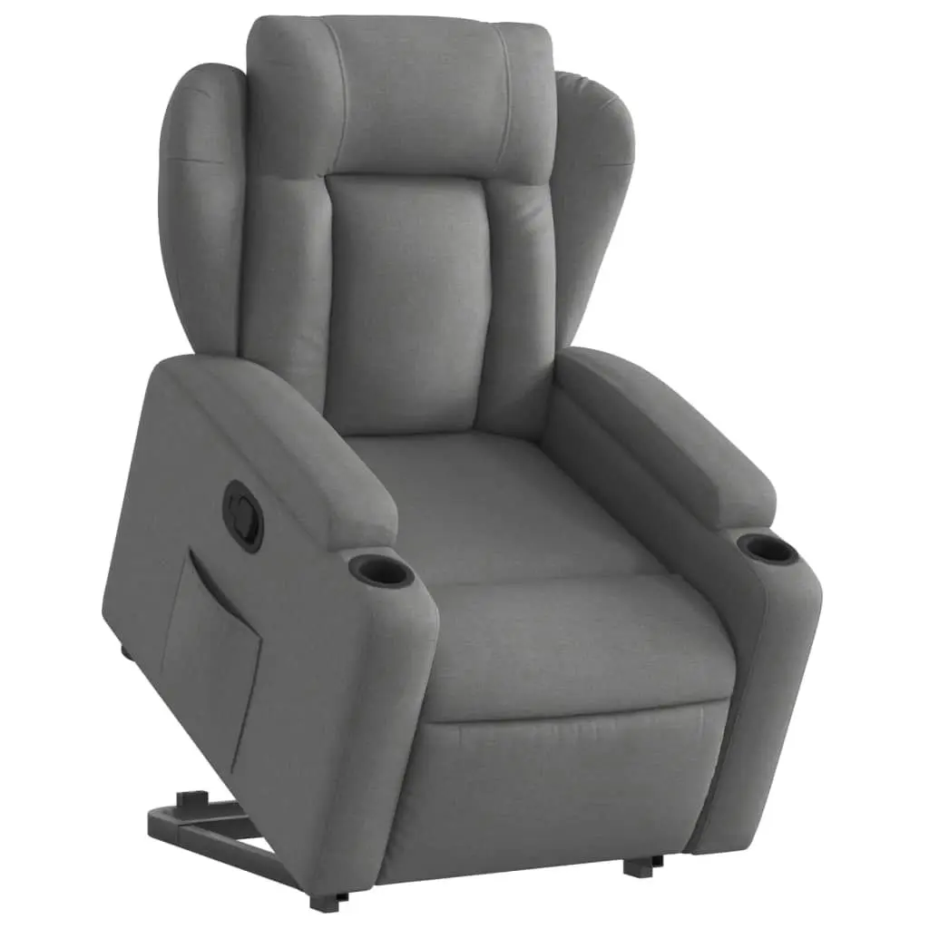 Stand up Recliner Chair Dark Grey Fabric 3205581