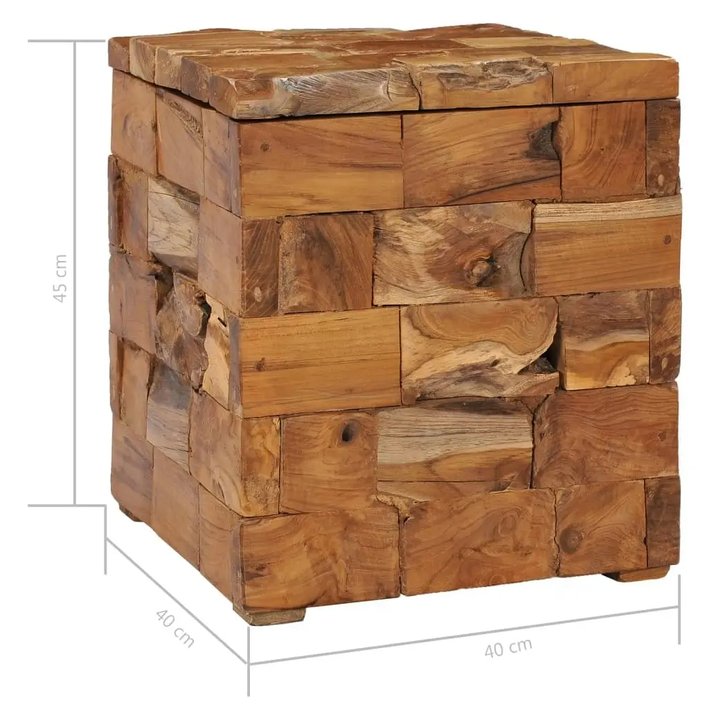 Storage Stool Solid Teak Wood 281654