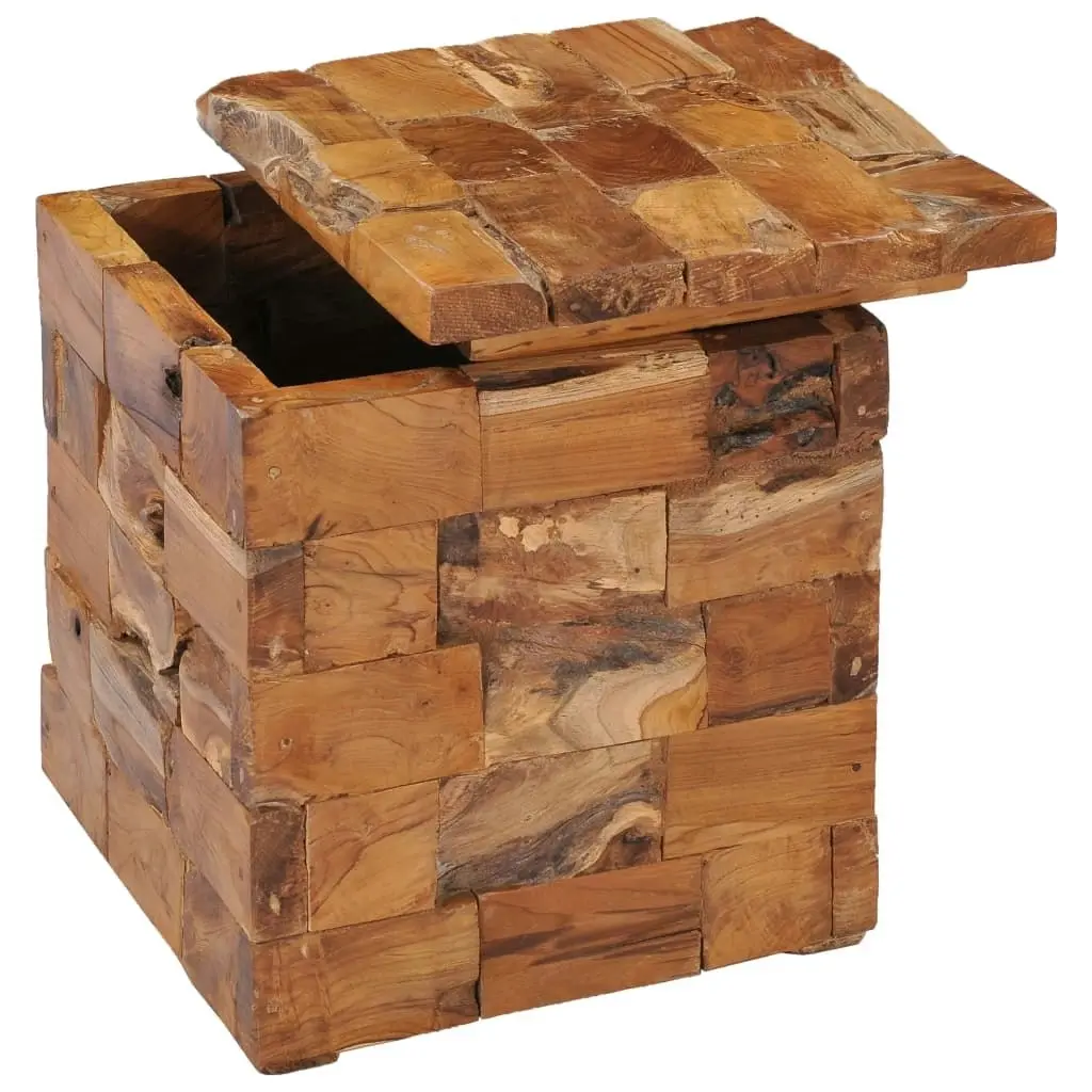 Storage Stool Solid Teak Wood 281654