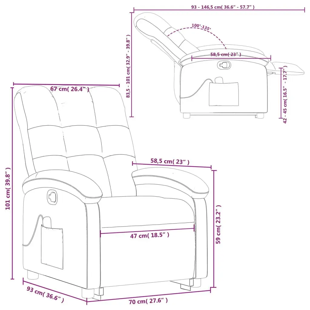 Stand up Massage Recliner Chair Light Grey Fabric 3205400