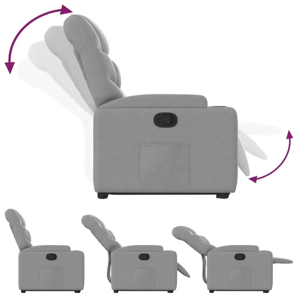 Stand up Recliner Chair Light Grey Fabric 3205624