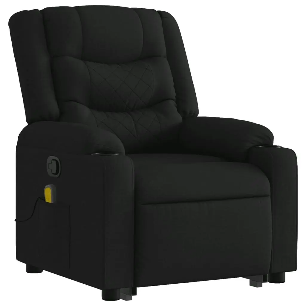 Stand up Massage Recliner Chair Black Fabric 3206843