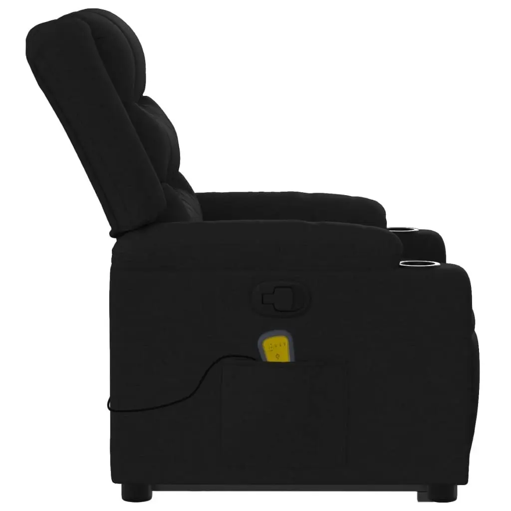 Stand up Massage Recliner Chair Black Fabric 3206843