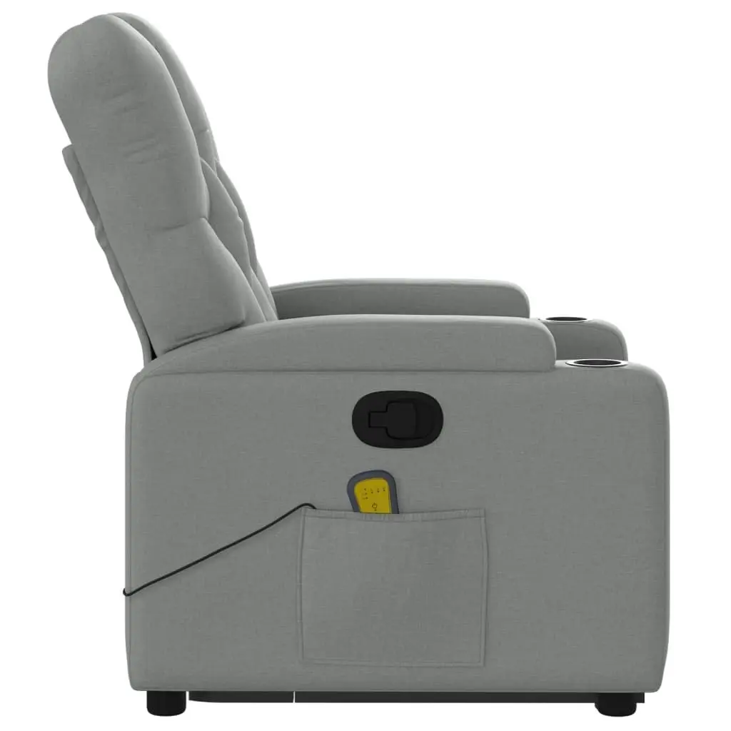 Stand up Massage Recliner Chair Light Grey Fabric 3205670