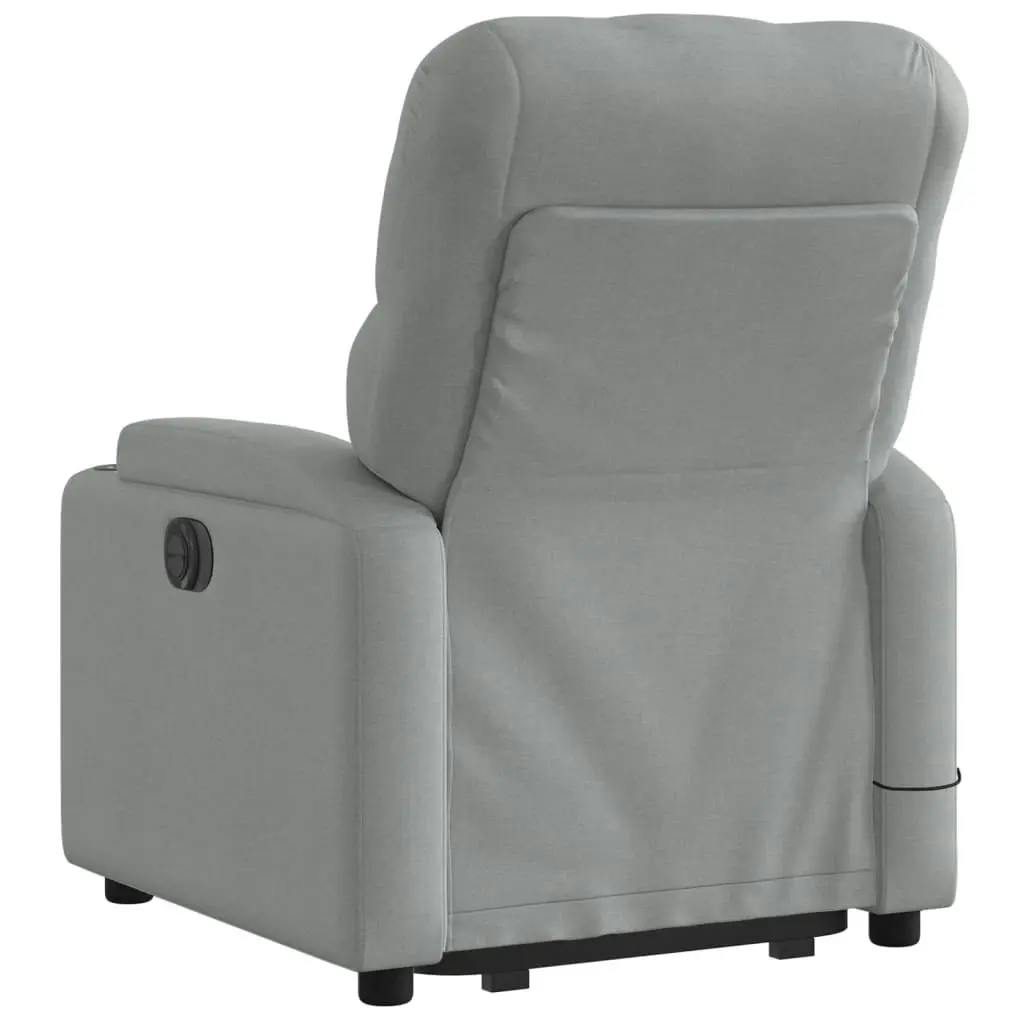 Stand up Massage Recliner Chair Light Grey Fabric 3205670