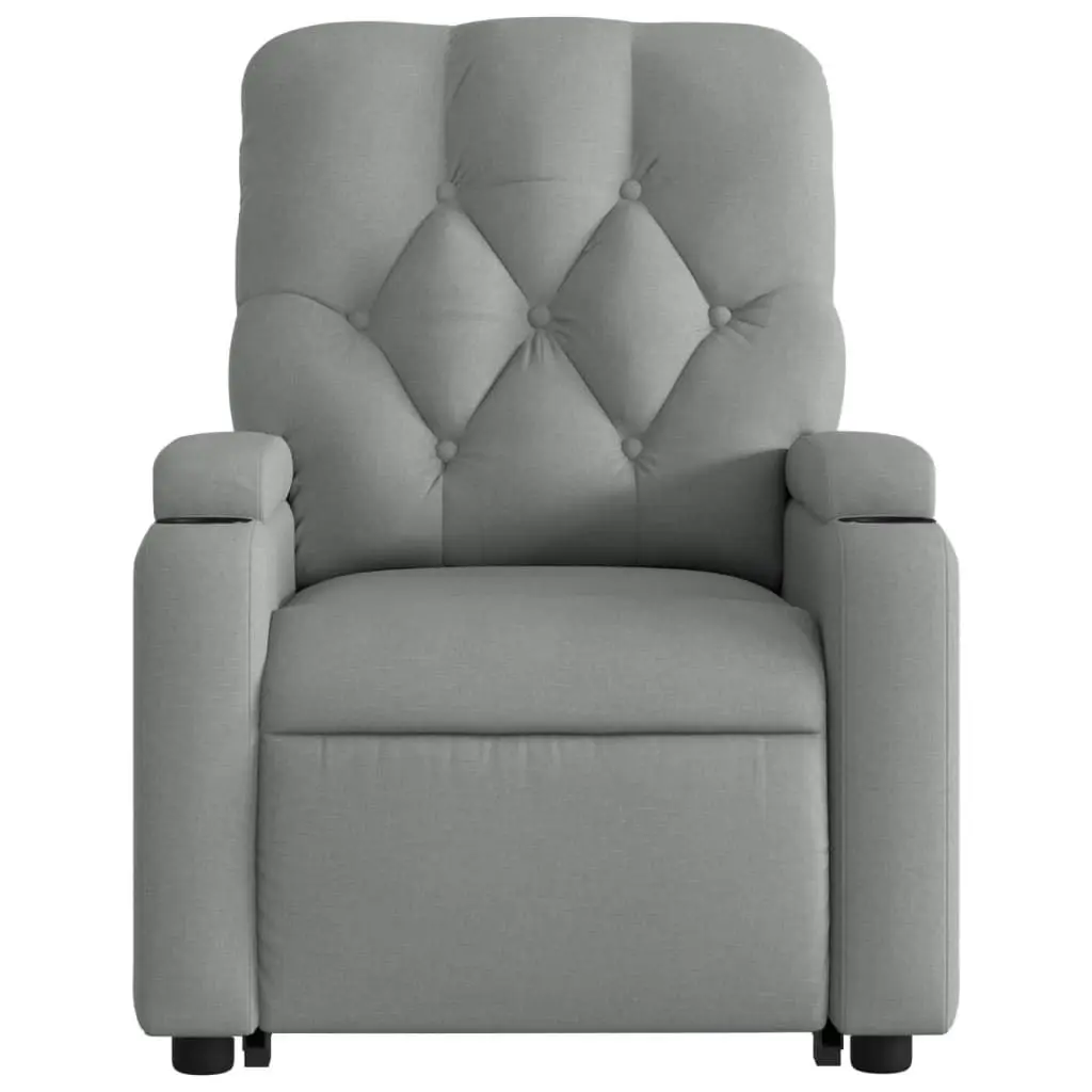 Stand up Massage Recliner Chair Light Grey Fabric 3205670