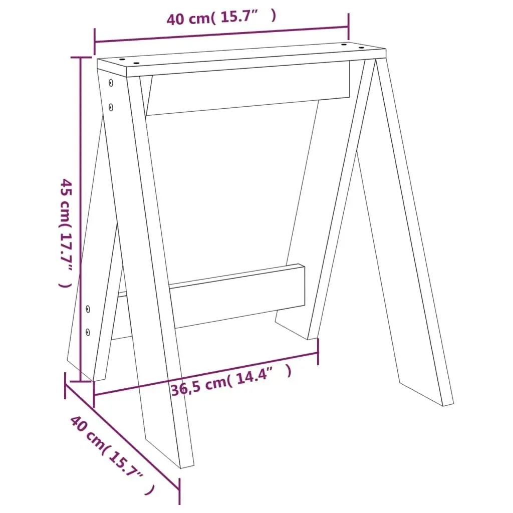 Stools 2 pcs White 40x40x45 cm Solid Wood Pine 823660