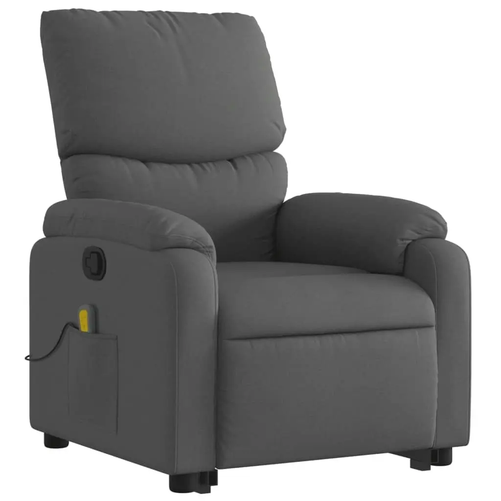 Stand up Massage Recliner Chair Dark Grey Fabric 3205701