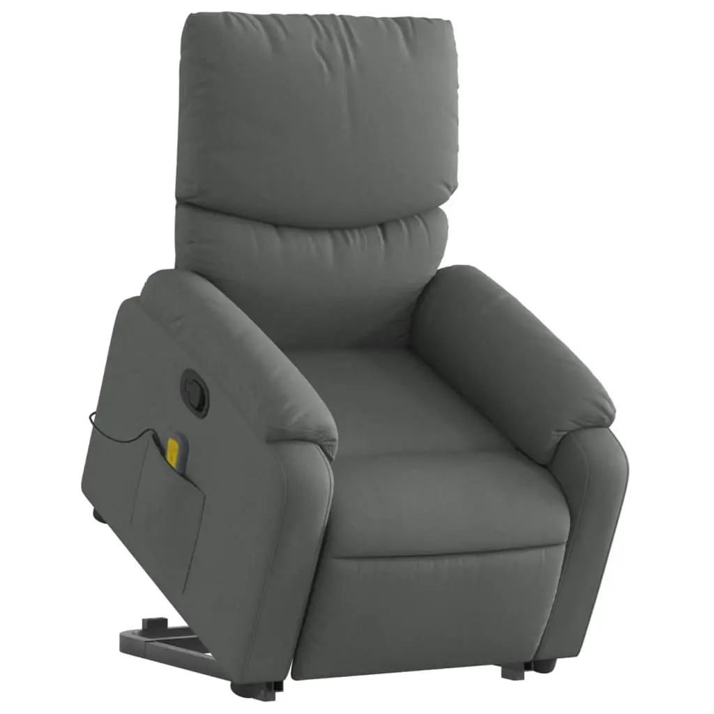 Stand up Massage Recliner Chair Dark Grey Fabric 3205701