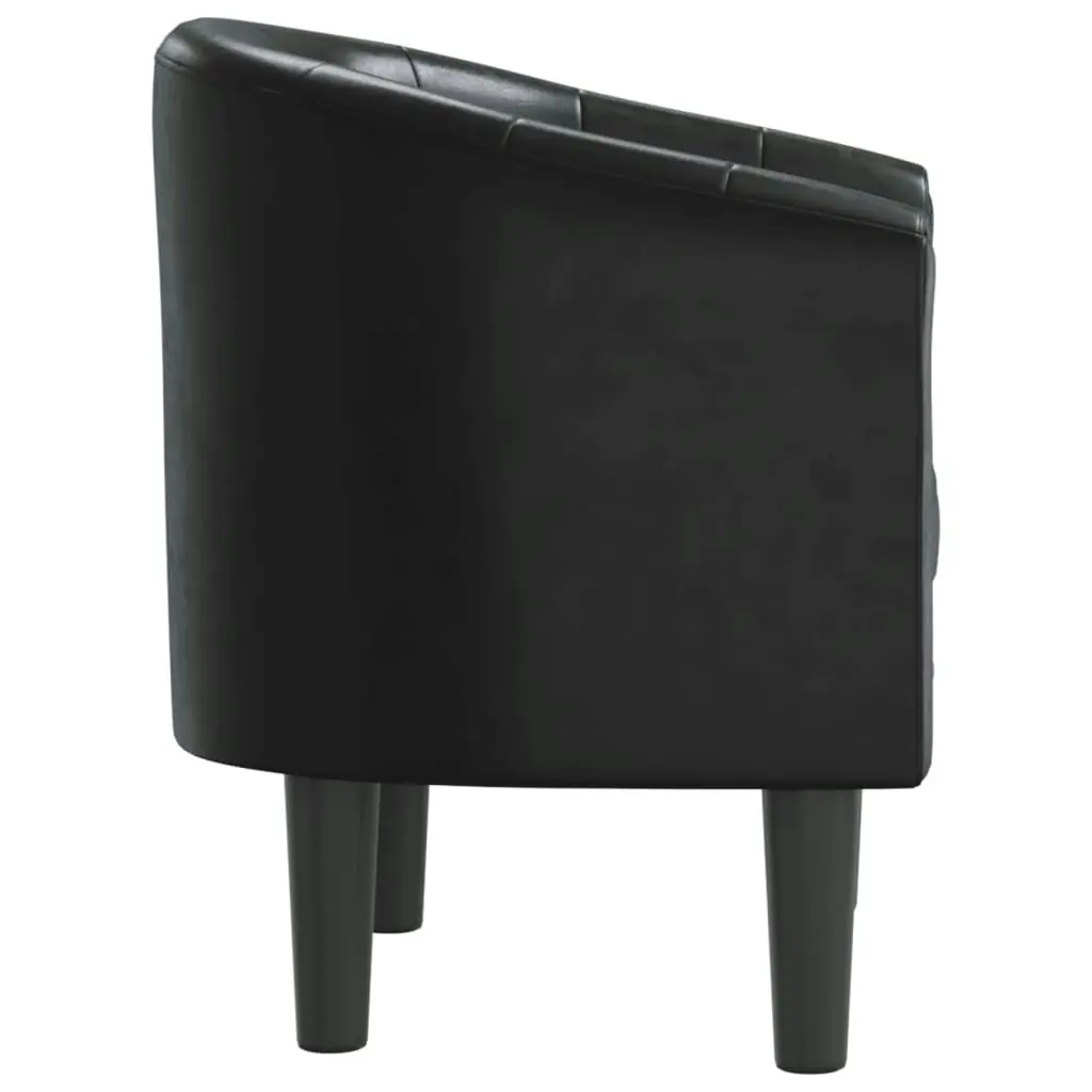 Tub Chair Black Faux Leather 356457