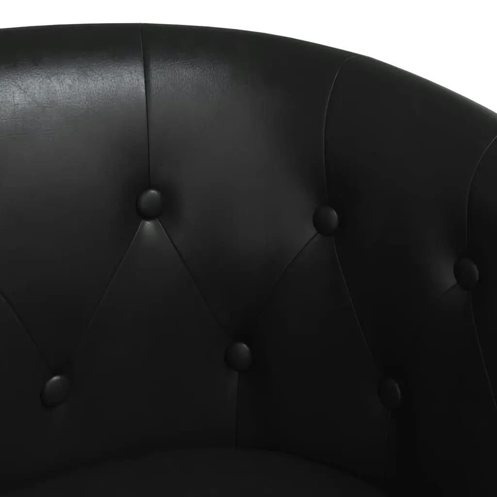 Tub Chair Black Faux Leather 356457