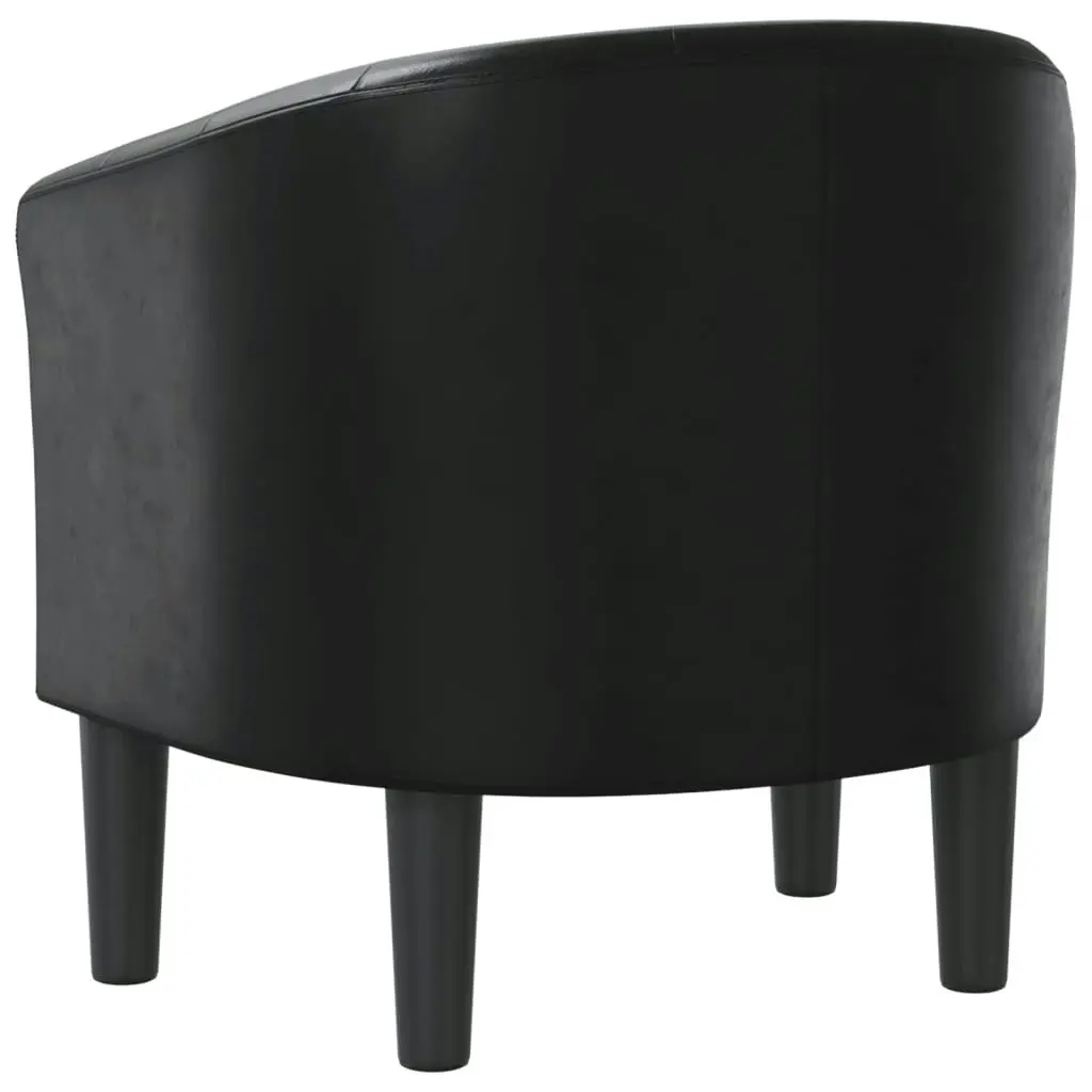 Tub Chair Black Faux Leather 356457