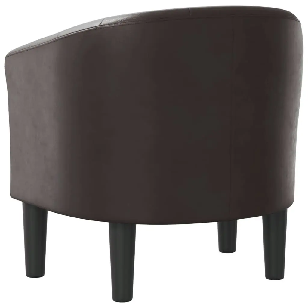 Tub Chair Brown Faux Leather 356459