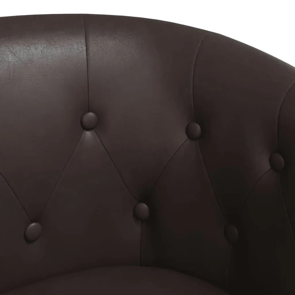 Tub Chair Brown Faux Leather 356459