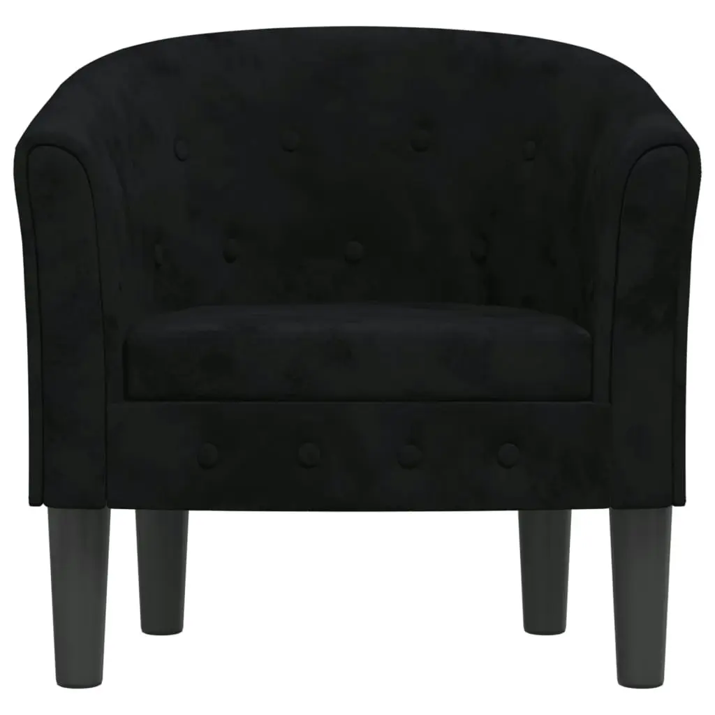 Tub Chair Black Velvet 356471