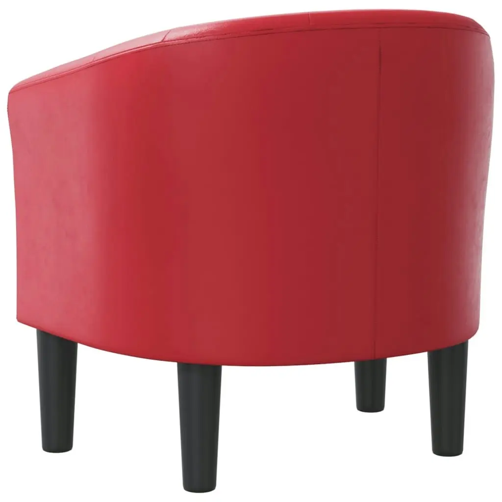 Tub Chair Red Faux Leather 356462